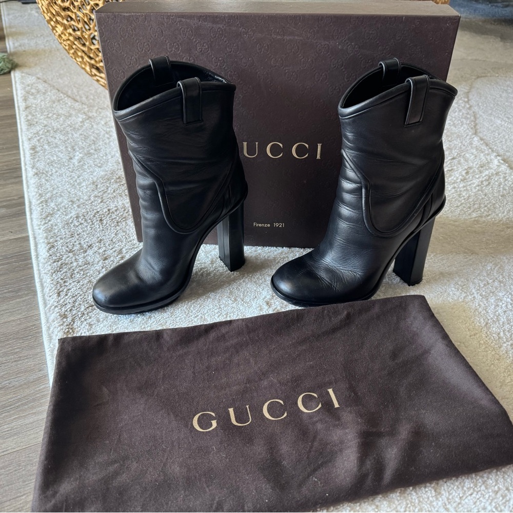 Gucci Black Heeled Boots